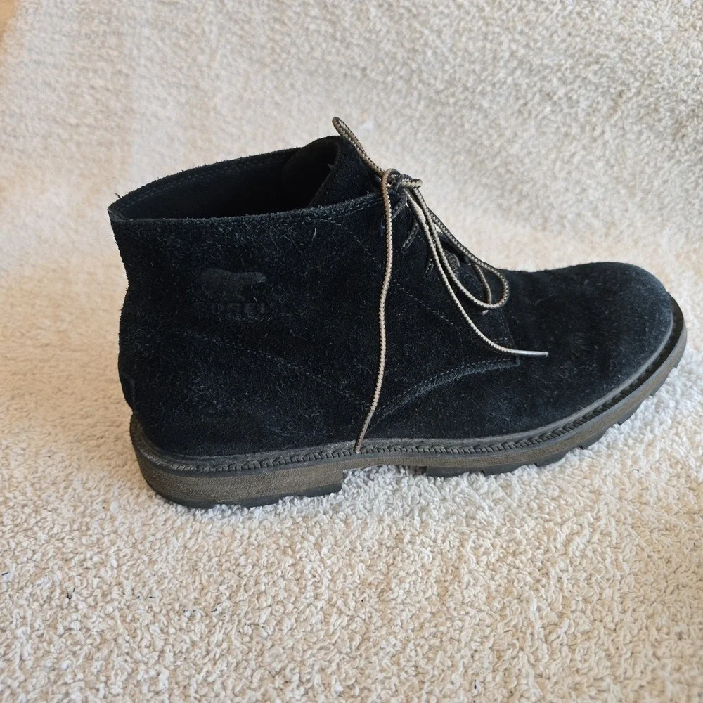 Sorel Men's Black Ankle Boots Madson II Chukka Suede NM2281 Sz 8.5